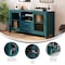Flash Furniture Dion Teal 59 Inch Storage Cabinet, Engineered Wood, 2 Tempered Glass Doors, 2 Drawers, Open Shelf EV-CA7515-ZZ-TL-GG - alternate 10
